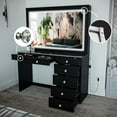 thumbnail image 3 of Boahaus Theia Modern Black Vanity Desk 7 Drawers Crystal Ball Knobs, 3 of 5