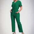 thumbnail image 1 of Soki Scrub Set Women Short Sleeve V-Neck T Shirts Tops Jogger Pants Working Suit, 1 of 6