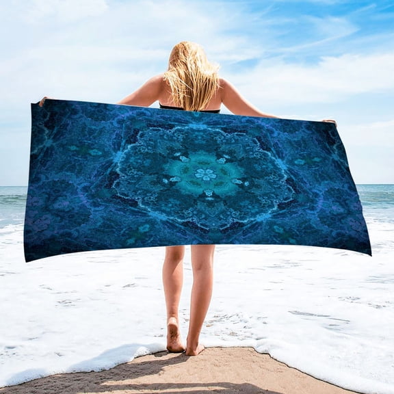 Vggrvlo Clearance Cabana Stripe Beach Towel Quick Dry Cotton Terry Absorbent Pool Towels for Bathroom, Travel, Yoga