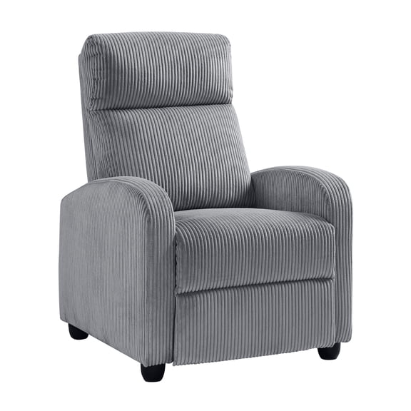 Lexicon Maye Corduroy Push Back Reclining Chair in Dark Gray
