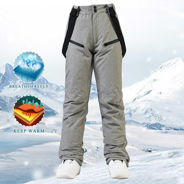 Tiqkatyck Ski Pants Women Clearance Women s Insulated Bib Overalls Solid Color Suspenders Trousers Womens Fashion Womens Snow Pants Snow Pants Womens
