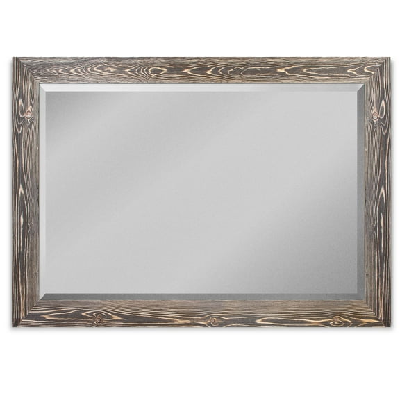 Contemporary Beveled Dark Brown Mirror