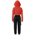 thumbnail image 2 of Zaldita Girls Hip Hop Jazz Street Dance Clothes 3 Piece Outfit Crop Hoodie Tank Top Jogger Pants Set Red 6, 2 of 3