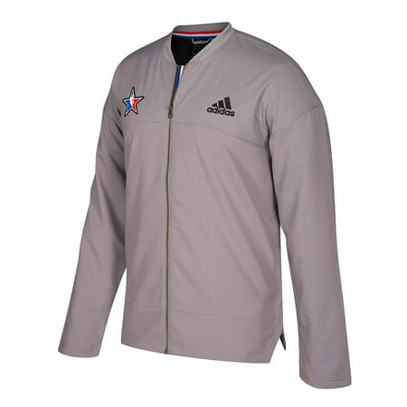 All Star NBA Adidas Grey 2017 Official Authentic On-Court Full Zip Jacket For (Best All Weather Jackets Mens)
