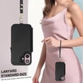 thumbnail image 2 of Wallet Case for Apple iPhone 16, with Crossbody Shoulder Strap & Hand Wrist Cards Holder Zipper Pocket Stand Feature Full Protective Shockpoof Phone Case for iPhone 16, Black, 2 of 7