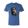 thumbnail image 2 of Wild Bobby, King Lion with Gold Crown Art, Animal Lover, Men Premium Tri Blend Tee, Vintage Royal, X-Large, 2 of 4