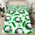 thumbnail image 2 of Manfei Sport Golf 3pcs Twin Sheet Sets for Teens Boys Girls,Ball Gamer Twin Fitted Sheet,Green Graffiti Splash Breathable Flat Sheet,Lightweight Room Decor, 2 of 7