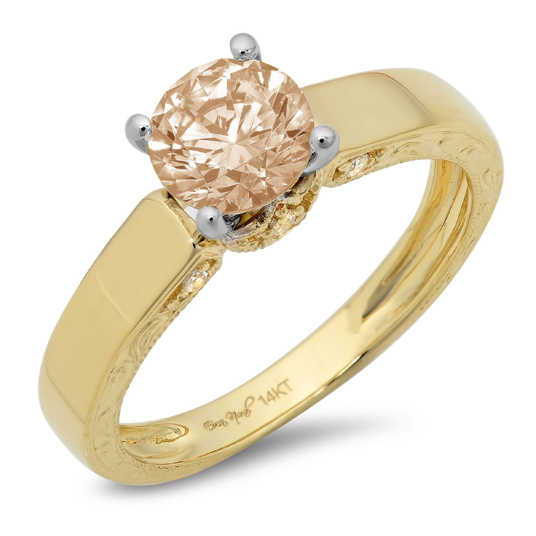 Details about   1.50Ct Round Cut Diamond Bezel Engagement & Wedding Ring 14k Yellow Gold Plated
