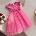 thumbnail image 4 of Cethrio Girls Summer Dresses, Casual Princess Flutter Sleeve Mesh Party Dresses Hot Pink Size 7-8, 4 of 4