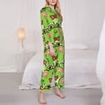 thumbnail image 4 of Kll Cute Green Frog Print Women'S Long Sleeve Pajamas With Pants Sleepwear Loungewear 2 Set-X-Large, 4 of 9