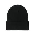 thumbnail image 3 of harmtty Fashion Unisex Autumn Winter Solid Color Knitting Hat Beamless Thickened Beanie Hat Men Women Warm Hat Fashion Accessories Black, 3 of 8