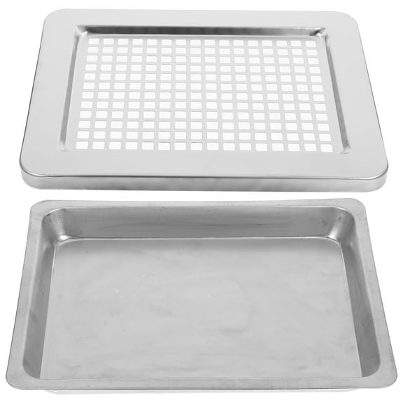 FRCOLOR Stainless Steel Trash Can Tray Grid Lid for Smoking Ashtray Indoor Office Use Silver Size 5.5 Inches