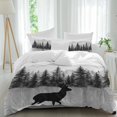 thumbnail image 2 of Deer Forest Bedding 3 Piece Duvet Cover Set California King, Retro Country Trees Mountain Nature Scenery Soft Microfiber Comforter Cover with Zipper Closure & Pillowcases, FadeResistant Quilt Cover, 2 of 9