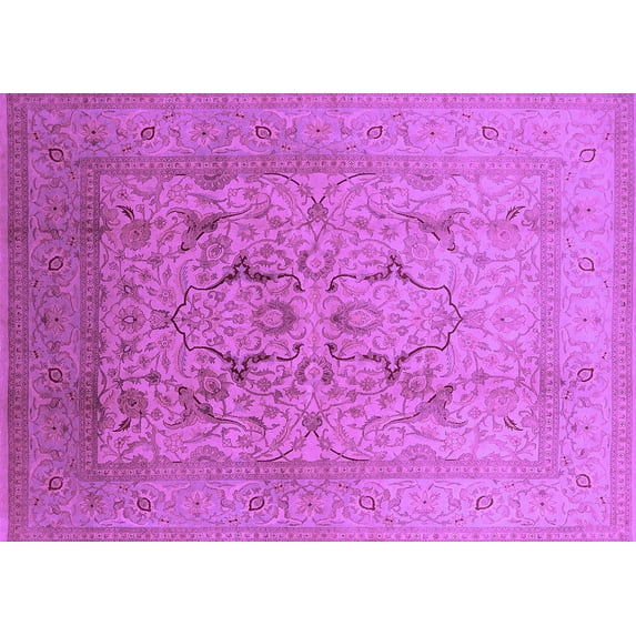 Ahgly Company Indoor Rectangle Oriental Purple Industrial Area Rugs, 5' x 8'