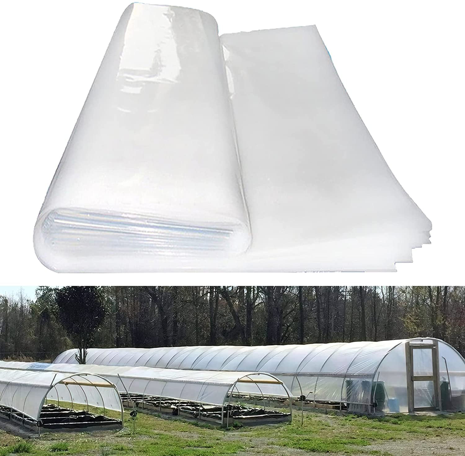 2pcs Greenhouse Plastic Film Polyethylene Cover for Plants Vegetables/Flowers 