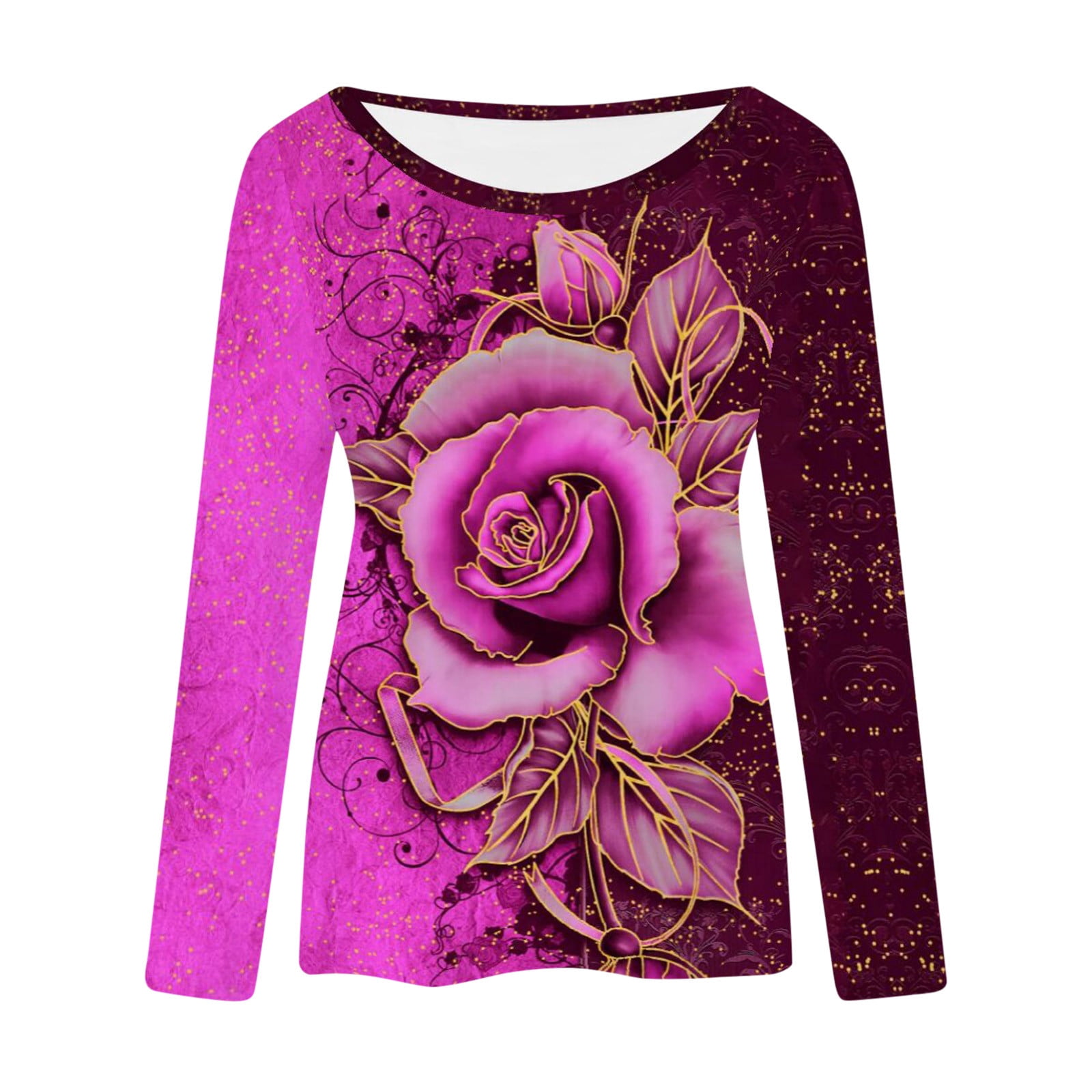 rose print shirt womens