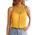 thumbnail image 3 of Gvmfive Women Halter Neck Lace Crochet Tank Tops Hollow Out Sleeveless Shirts, 3 of 5