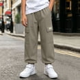 thumbnail image 3 of HAOTAGS Boys Cargo Pants (5-15) Elastic Waist Pockets Loose Ankle Pants Nylon Spandex Green Size 9, 3 of 10