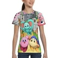 thumbnail image 4 of Kirby And The Forgotten Land Game Teen T-Shirt Crewneck Short Sleeve Double-Sided Print Summer Tee Shirts Top For Youth Boys Girls Children Small, 4 of 7