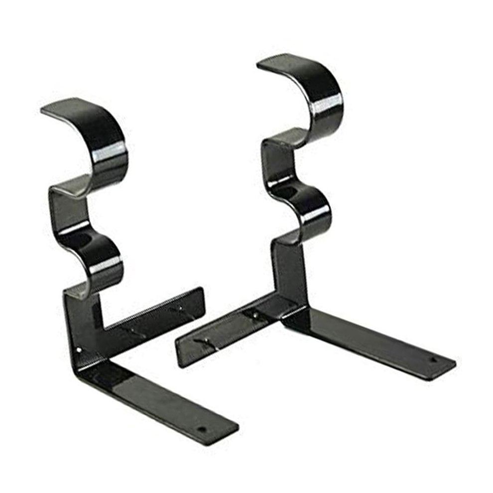 Double Curtain Rod Bracket Curtain Rod Brackets Portable Durable Suspension Useful Black Color Simple Walmart Canada