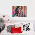 thumbnail image 4 of Naloa Vibrant Street Art Portrait Print Canvas Bathroom Wall Art,Bathroom Wall Art Decoration, Canvas Poster Prints,Decorative Paintings for Living Room, Bathroom, Kids Room, 4 of 6