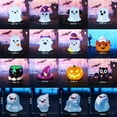 thumbnail image 3 of 16 pcs Luminous Resin Mini Ghost Figurines, Glow in The Dark Tiny Plastic Ghosts Miniature Halloween Figures to Hide, 3 of 6