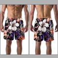 thumbnail image 3 of luoweisi Men's Beach Shorts Quick Dry Swim Trunks with Mesh Lining Flower L, 3 of 5