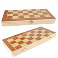 thumbnail image 2 of JLLOM  Large 30X30Cm Vintage Wooden Chess Wood Board Hand Carved Crafted Folding Game, 2 of 8