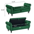 thumbnail image 3 of CQSXDA Velvet Multifunctional Storage Rectangular Ottoman Bench With 1 Pillow Home Furniture, 3 of 11