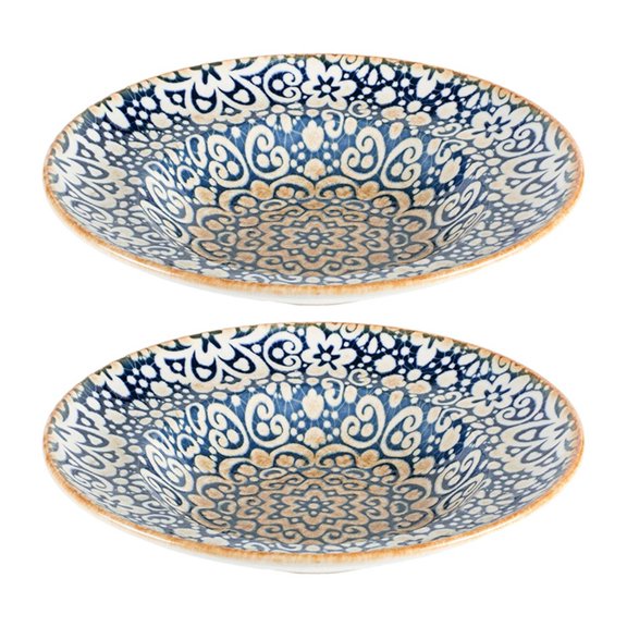 Alhambra dia.10.75" h:2.25" 16 oz. Round Decorated Vitrified Bowl (Set of 2)