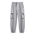 thumbnail image 1 of Pantalones de trabajo informales para hombre: pierna recta, unisex, cintura elástica, resistentes a las arrugas, nailon y spandex; verano/otoño; tallas L-XXXXXL., 1 of 4