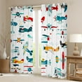 thumbnail image 2 of Airplane 38"x45" Set of 2 Panels Window Curtains & Drapes Bedroom,Colorful Cartoon Propeller Plane 30%-50% Blackout Curtains Cute Cartoon Airplanes Curtains Aviation Themed Darkening Curtains, 2 of 6