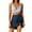 Dark Blue, variant on Gfyviroh 3 Piece Swimsuits for Women Deep V-Neck Top Swimwear Flowy Ruched Skirts and Bikini Bottom Bathing Suits