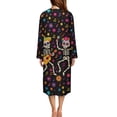 thumbnail image 3 of FOR U DESIGNS Skull Flower Music Note Print Womens Nightgown Comfortable Long Sleeve Night Shirts Lightweight Woven House Sleep Dress Duster Lounger Robes with Pockets, 2XL, 3 of 8