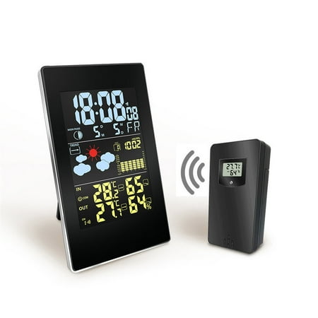 

Zyooh Digital Display Thermometer Humidity Clock Colorful LCD Alarm Calendar Weather