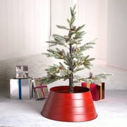 Glitzhome 22" Rustic Red Metal Christmas Tree Collar