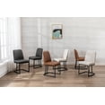 thumbnail image 4 of Guyou Modern Dining Chair Set of 2, Faux Leather Upholstered Side Chair with High Back and Metal Frame for Living Room Dining Room, Brown, 4 of 14