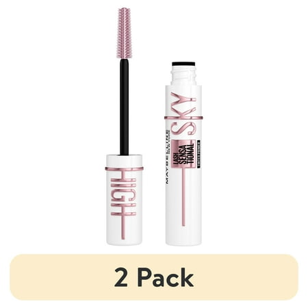 (2 pack) Maybelline Lash Sensational Sky High Tinted Primer Mascara Makeup, Soft Black, 0.26 fl oz