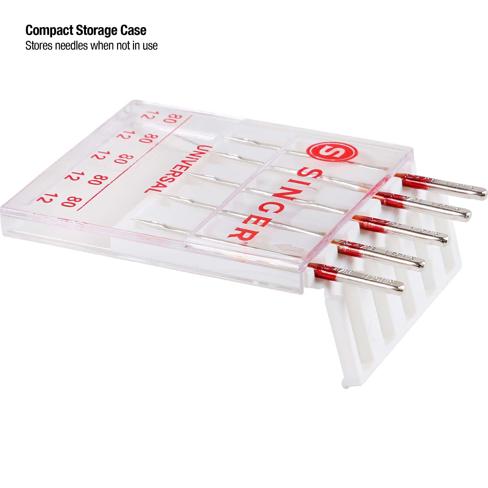 SINGER Size 80/12 Universal Regular Point Sewing Machine Needles - 5 Count