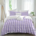 thumbnail image 2 of Purple Bedding 3 Piece Duvet Cover Set Full Size, Country French Rustic Buffalo Plaid Modern Art Soft Microfiber Comforter Cover with Zipper Closure & Pillowcases, Wrinkle & FadeResistant Quilt Cover, 2 of 9