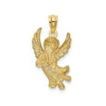 thumbnail image 3 of 14k Yellow and Rhodium Gold Angel Pendant with Praying Hands, Religious Christian Jewelry Symbolizing Faith for Women or Unisex Wear, Detailed Wings Spiritual Necklace, 3 of 6