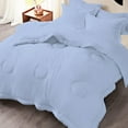 thumbnail image 2 of Luxury 500 TC Egyptian Cotton Comforter | Round Circle Design | 300 GSM | Soft, Breathable | 1 Piece- Queen Size ( 90" x 90" ) Inches, 1pc Comforter Only, (Light Blue), 2 of 4