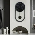 thumbnail image 3 of Reloj de sin tictac silencioso con pilas para decoración Negro Zulema Reloj de pared de péndulo, 3 of 8