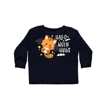 

Inktastic Halloween Hugs with Cute Vampire Cat Bat Gift Toddler Boy or Toddler Girl Long Sleeve T-Shirt