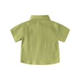 thumbnail image 4 of Boy's Summer Dress Shirt Classic Short Sleeve Button Down School Uniform Comfortable Breathable Casual T-Shirt with Chest Pocket, 110, 4 of 5