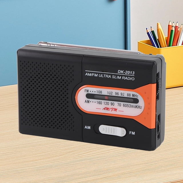 Radio de Poche AM, Radio Portable avec Haut-Parleur Intégré et Prise Casque, Réglage à Bouton Radio à Piles pour Randonnée Camping Radio Ultra Mince