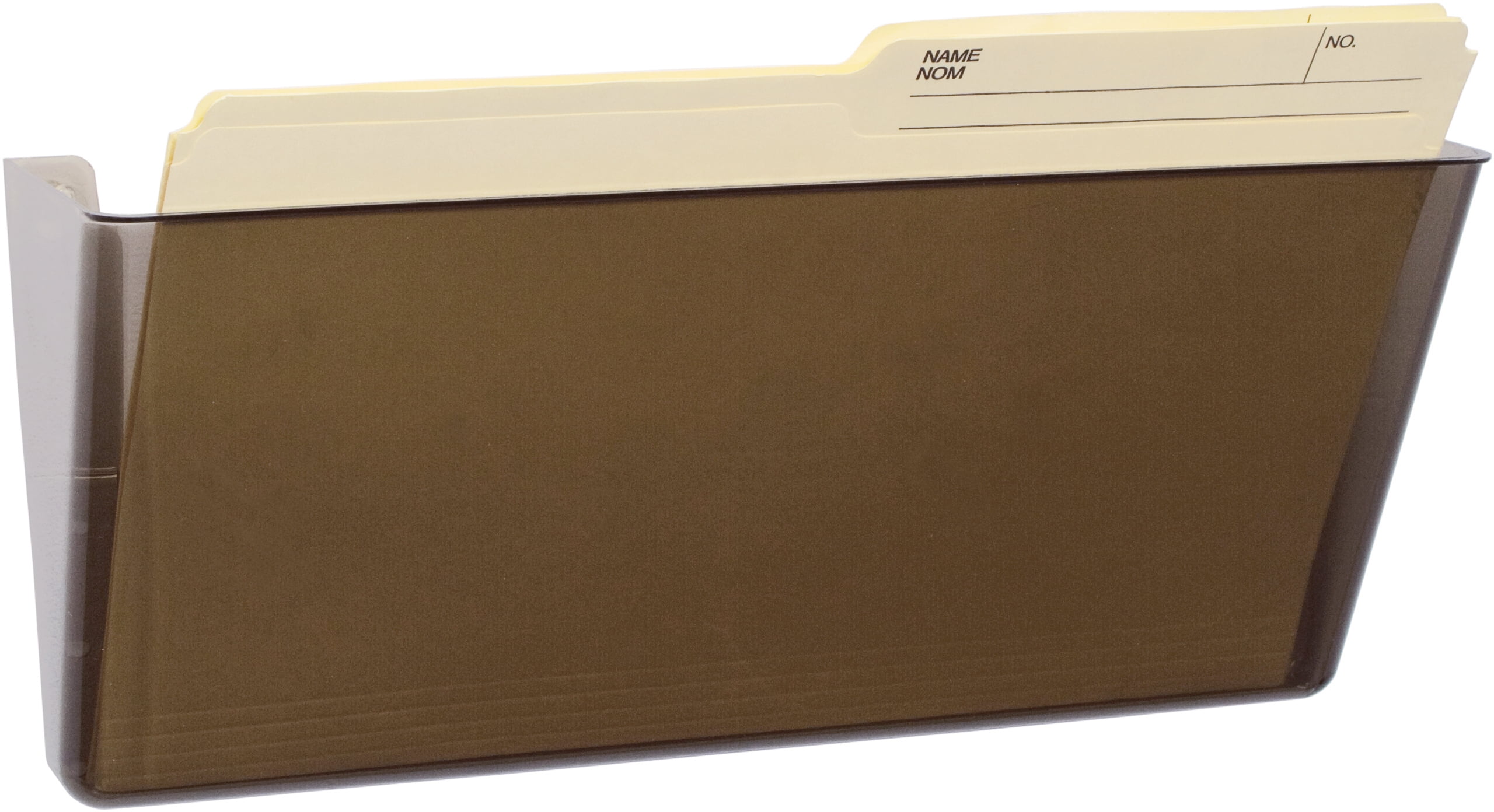 Storex Legal-Size Unbreakable Wall Pocket, Plastic File Organizer, Smoke, 6-Pack