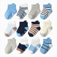thumbnail image 4 of CAUYDY Little Kid Boys 12PC Socks Set 3T 4T 5T Toddler Baby Cute Cartoon Print Ankle Socks Non-Slip Fall Winter Sizes 3-5 Years, 4 of 4