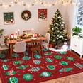 thumbnail image 4 of Haperlare 5'x7' Christmas Area Rug Holiday Decorative Floor Mats, Washable Rug Non Slip Stain-Resistant Print Indoor Carpet for Living Room Bedroom Dining Room, Red, 4 of 8