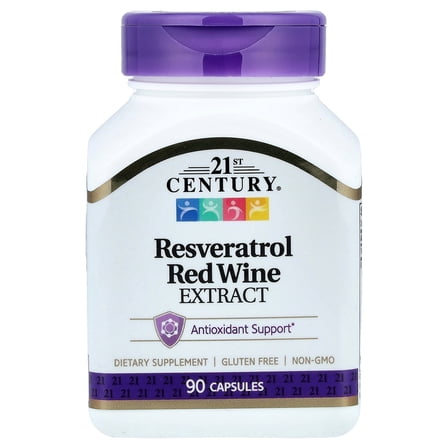 21st Century Resveratrol Red Wine Extract Capsules, 90 Count